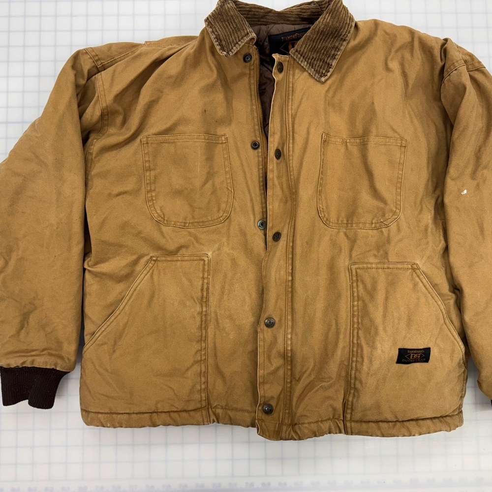 Men's Brown Corduroy Collar Canvas Jacket